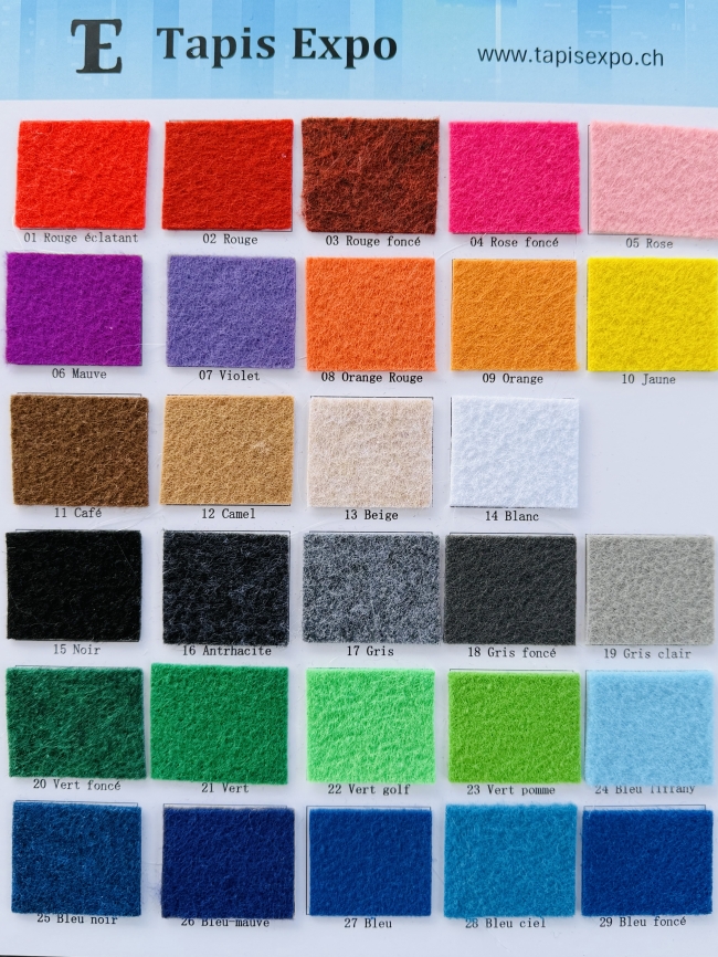 Palette des couleurs. Sur demande.